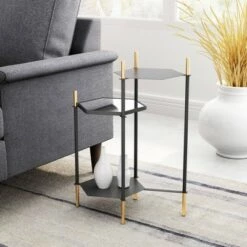 Best deal 👍 Whitfield Side Table Gold/Black - ZM Home 🥰 -End And Side Tables shop unnamed file 7314