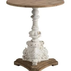 Outlet 🔥 A&B Home Round Side Table Antique White/Natural - A&B Home ⌛ -End And Side Tables shop unnamed file 7317