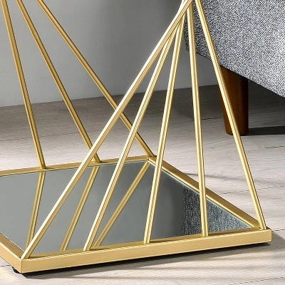 Flash Sale π Rathlin Glass Top Side Table with Glass Top Gold - miBasics π 4 Flash Sale π Rathlin Glass Top Side Table with Glass Top Gold - miBasics π - Image 2