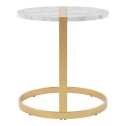 Top 10 ✔️ Aldergrove Round Side Table Gold/White - miBasics 🔥 -End And Side Tables shop unnamed file 7341
