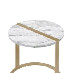 Top 10 ✔️ Aldergrove Round Side Table Gold/White - miBasics 🔥 -End And Side Tables shop unnamed file 7342