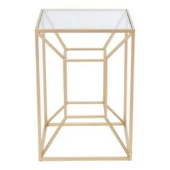 Deals 👍 Caine Side Table Clear/Gold - ZM Home 👏