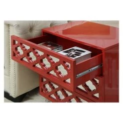 New 👏 Tibbs Contemporary Side Table Red - HOMES: Inside + Out 🎁 -End And Side Tables shop unnamed file 7346