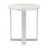 New ❤️ Modern Round Faux Marble Side Table - Stone, Brushed Stainless Steel - Zm Home 🧨 -End And Side Tables shop unnamed file 7348