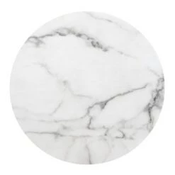 New ❤️ Modern Round Faux Marble Side Table - Stone, Brushed Stainless Steel - Zm Home 🧨 -End And Side Tables shop unnamed file 7351