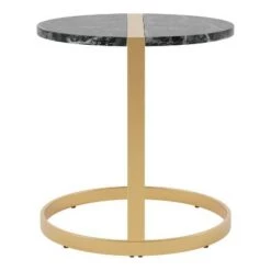 Budget 🔥 Aldergrove Round Side Table Gold/Black - miBasics 💯 -End And Side Tables shop unnamed file 7390
