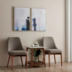 Discount ⭐ Kingston Side Table with Faux Marble Top Solid Wood Leg Walnut - Teamson Home 🤩 -End And Side Tables shop unnamed file 7401