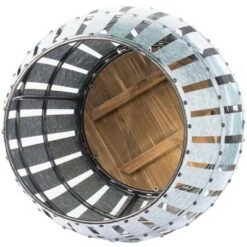 Best reviews of ⌛ Vintiquewise Round Wooden Rustic Wood and Galvanized Metal Barrel Shaped Side Table, Riveted Metal Strips 👍 -End And Side Tables shop unnamed file 7421