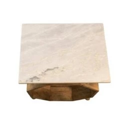 Wholesale 🧨 Wood/Marble Hexagon Side Table Brown - Sagebrook Home ✨ -End And Side Tables shop unnamed file 7430