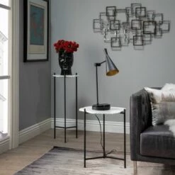 Promo 🥰 22" Side Table Black - Sagebrook Home 😉 -End And Side Tables shop unnamed file 7456