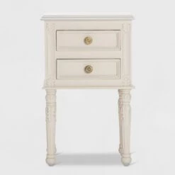 Hot Sale 👍 Richards Side Table with 2 Drawers White - Finch ⌛ -End And Side Tables shop unnamed file 7468