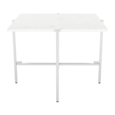 Best Sale π Tulare Side Table White/Silver - ZM Home π 3 Best Sale π Tulare Side Table White/Silver - ZM Home π