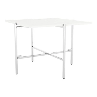 Best Sale π Tulare Side Table White/Silver - ZM Home π 4 Best Sale π Tulare Side Table White/Silver - ZM Home π - Image 2