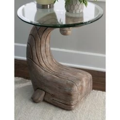 Hot Sale 😉 Weldon Whale Side Table Driftwood - Powell Company ✔️ -End And Side Tables shop unnamed file 7516