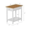 Buy 🥰 Hastings Home Narrow Side Table With Drawer and Storage Shelf - White/Honey Oak 🧨 -End And Side Tables shop unnamed file 7519