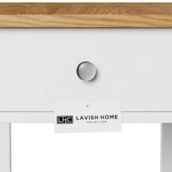 Buy 🥰 Hastings Home Narrow Side Table With Drawer and Storage Shelf - White/Honey Oak 🧨 -End And Side Tables shop unnamed file 7522