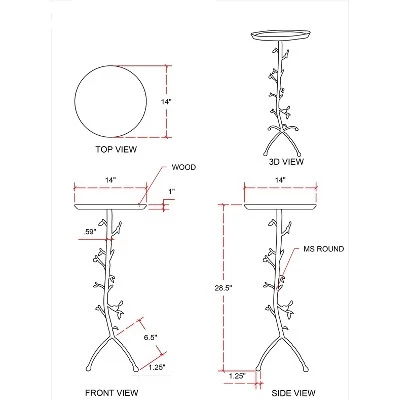 Brand new 𧨠Knollwood Branch Table Set Gold - Powell Company π 16 Brand new 𧨠Knollwood Branch Table Set Gold - Powell Company π - Image 14
