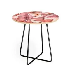 Flash Sale ⭐ Round Marta Barragan Camarasa Jungle Paradise Pink Side Table - Deny Designs Pink/gold ✔️ -End And Side Tables shop unnamed file 7566