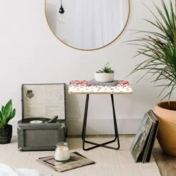 Budget 🧨 Square Ninola Design Prairie Flowers Countryside Red Side Table - Deny Designs White/gold 😍 -End And Side Tables shop unnamed file 7590