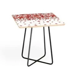 Budget 🧨 Square Ninola Design Prairie Flowers Countryside Red Side Table - Deny Designs White/gold 😍 -End And Side Tables shop unnamed file 7591