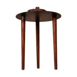 Deals 👏 Round Metal Top Side Table with Rotatable Tray and Tripod Legs Brown/Black - The Urban Port ❤️ -End And Side Tables shop unnamed file 7602