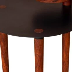 Deals 👏 Round Metal Top Side Table with Rotatable Tray and Tripod Legs Brown/Black - The Urban Port ❤️ -End And Side Tables shop unnamed file 7604