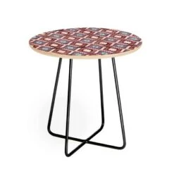 Outlet 🎉 Round Schatzi Brown Merri Diamond Dusty Side Table - Deny Designs Purple/gold 🧨 -End And Side Tables shop unnamed file 7611
