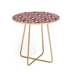 Outlet 🎉 Round Schatzi Brown Merri Diamond Dusty Side Table - Deny Designs Purple/gold 🧨 -End And Side Tables shop unnamed file 7612