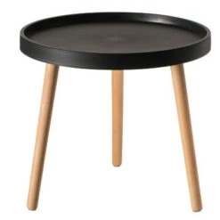 Best deal 💯 Fabulaxe Modern Plastic Round Side Table Accent Coffee Table with Beech Wood Legs 💯