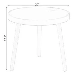 Best deal 💯 Fabulaxe Modern Plastic Round Side Table Accent Coffee Table with Beech Wood Legs 💯 -End And Side Tables shop unnamed file 7649