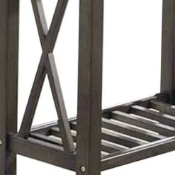 Cheap 🤩 Wooden Side Table with Slatted Shelf and X Shaped Design - Benzara White 🥰 -End And Side Tables shop unnamed file 7654