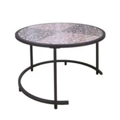 Cheap 🤩 3pc Ardara Occasional Table with Plastic Board Gun Metal - miBasics 🌟