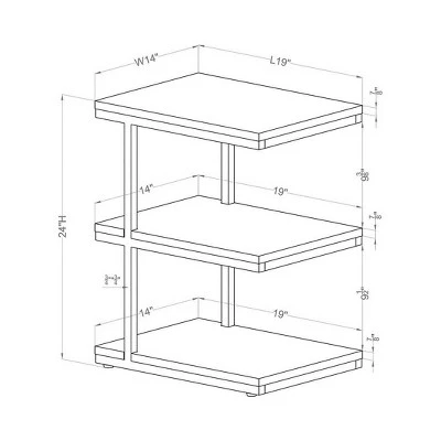 Deals 𧨠Comrie 3 Shelf Side Table - miBasics Matte Black/light Gray π― 7 Deals 𧨠Comrie 3 Shelf Side Table - miBasics Matte Black/light Gray π― - Image 5