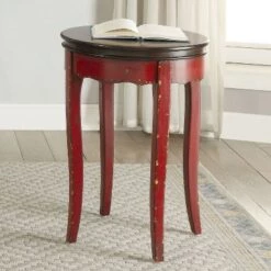 Deals 🔔 Fuchs Vintage Style Side Table Red - HOMES: Inside + Out 🛒 -End And Side Tables shop unnamed file 7687