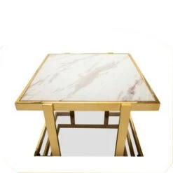 Hot Sale 🎉 Metal/Marble Glass Side Table Gold/White - Sagebrook Home 💯 -End And Side Tables shop unnamed file 7690
