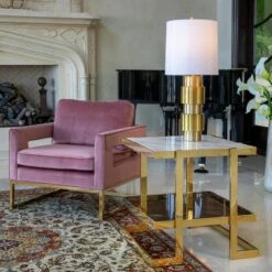 Hot Sale 🎉 Metal/Marble Glass Side Table Gold/White - Sagebrook Home 💯 -End And Side Tables shop unnamed file 7691