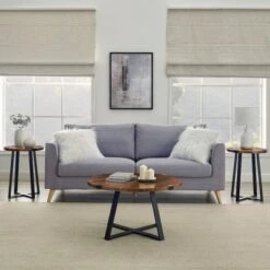 Discount 😍 3pc Wrightson Modern Wrap Leg Occasional Table Set - Saracina Home Dark Walnut ❤️ -End And Side Tables shop unnamed file 7694