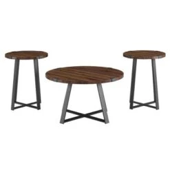 Discount 😍 3pc Wrightson Modern Wrap Leg Occasional Table Set - Saracina Home Dark Walnut ❤️ -End And Side Tables shop unnamed file 7700