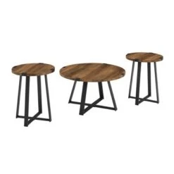 Discount 😍 3pc Wrightson Modern Wrap Leg Occasional Table Set - Saracina Home Dark Walnut ❤️ -End And Side Tables shop unnamed file 7703