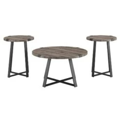 Discount 😍 3pc Wrightson Modern Wrap Leg Occasional Table Set - Saracina Home Dark Walnut ❤️ -End And Side Tables shop unnamed file 7704