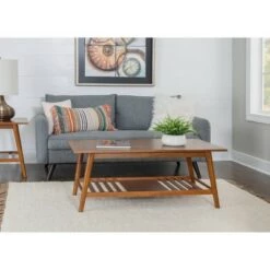 Cheap 🤩 3pc Charlotte Coffee Table and 2 End Tables Walnut - Linon 🥰 -End And Side Tables shop unnamed file 7740
