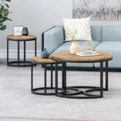 Best reviews of β 3pc Gerrish Modern Industrial Table Set - Christopher Knight Home Gray/pewter π€©