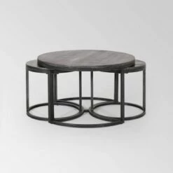 Best reviews of ⌛ 3pc Gerrish Modern Industrial Table Set - Christopher Knight Home Gray/pewter 🤩 -End And Side Tables shop unnamed file 7760