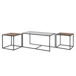 Coupon ⌛ 3pc Modern Open Frame Nesting Table Set - Saracina Home Gray Wash/glass 🎁 -End And Side Tables shop unnamed file 7791