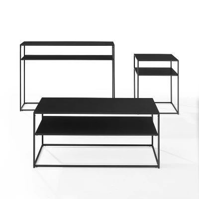 Coupon π 3pc Braxton Coffee Table Set - Coffee Table, Console Table and End Table Matte Black - Crosley 𧨠4 Coupon π 3pc Braxton Coffee Table Set - Coffee Table, Console Table and End Table Matte Black - Crosley 𧨠- Image 2