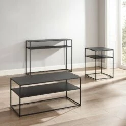 Coupon π 3pc Braxton Coffee Table Set - Coffee Table, Console Table and End Table Matte Black - Crosley 𧨠14 Coupon π 3pc Braxton Coffee Table Set - Coffee Table, Console Table and End Table Matte Black - Crosley 𧨠-End And Side Tables shop unnamed file 7817