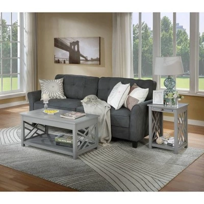 Outlet π 36" Middlebury Coffee Table and End Table with Tray - Alaterre Furniture White β€οΈ 3 Outlet π 36" Middlebury Coffee Table and End Table with Tray - Alaterre Furniture White β€οΈ