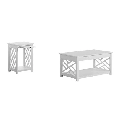 Outlet π 36" Middlebury Coffee Table and End Table with Tray - Alaterre Furniture White β€οΈ 15 Outlet π 36" Middlebury Coffee Table and End Table with Tray - Alaterre Furniture White β€οΈ - Image 13