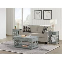 Cheapest 🤩 36" Middlebury Coffee Table and 2 End Tables with Drawer - Alaterre Furniture Gray 😍