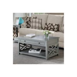 Best Sale 🔥 36" Middlebury Coffee Table with Drawer, End Table with Tray and Console Table - Alaterre Furniture Light Gray 🤩 -End And Side Tables shop unnamed file 7944